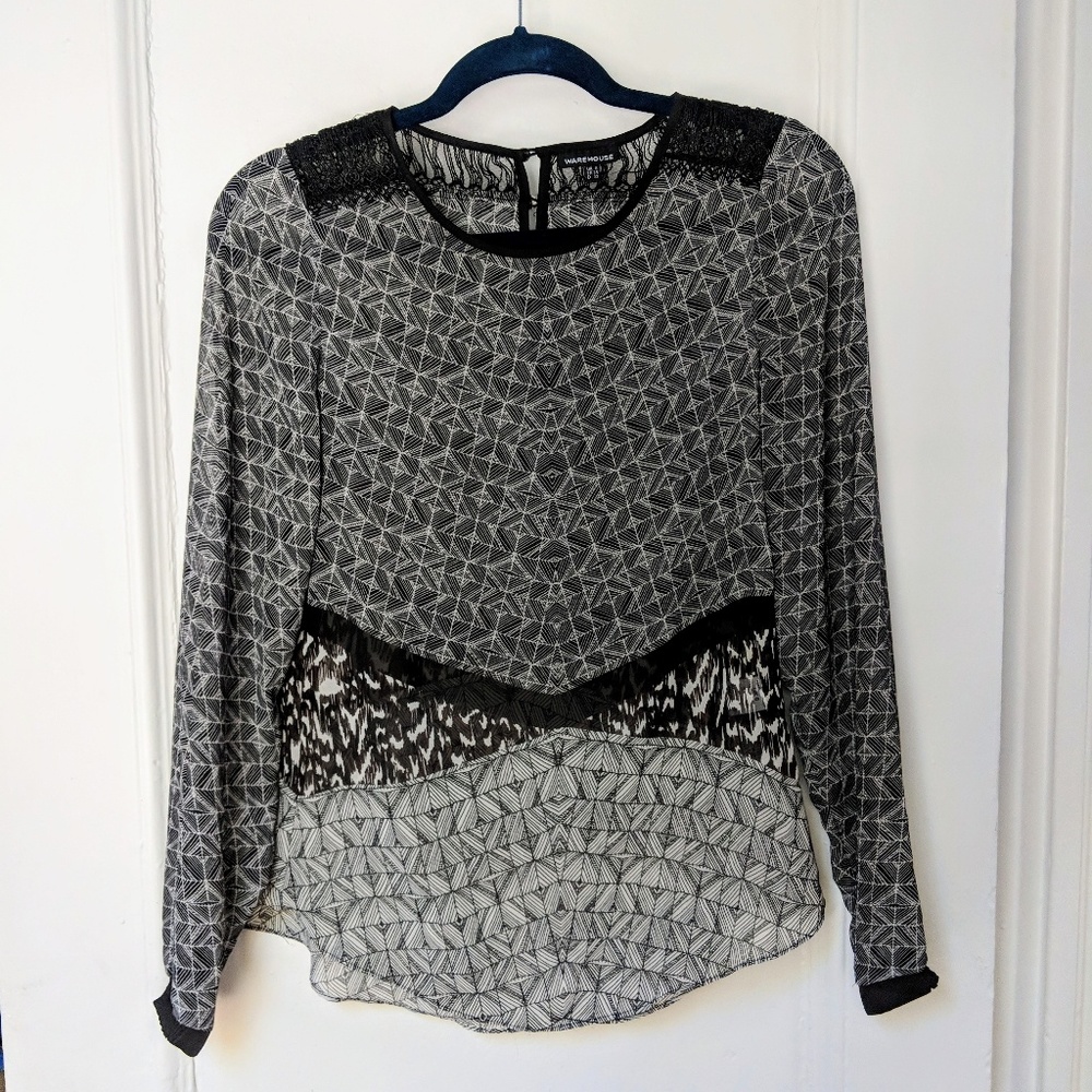 WAREHOUSE BNW sheer blouse size 4 US